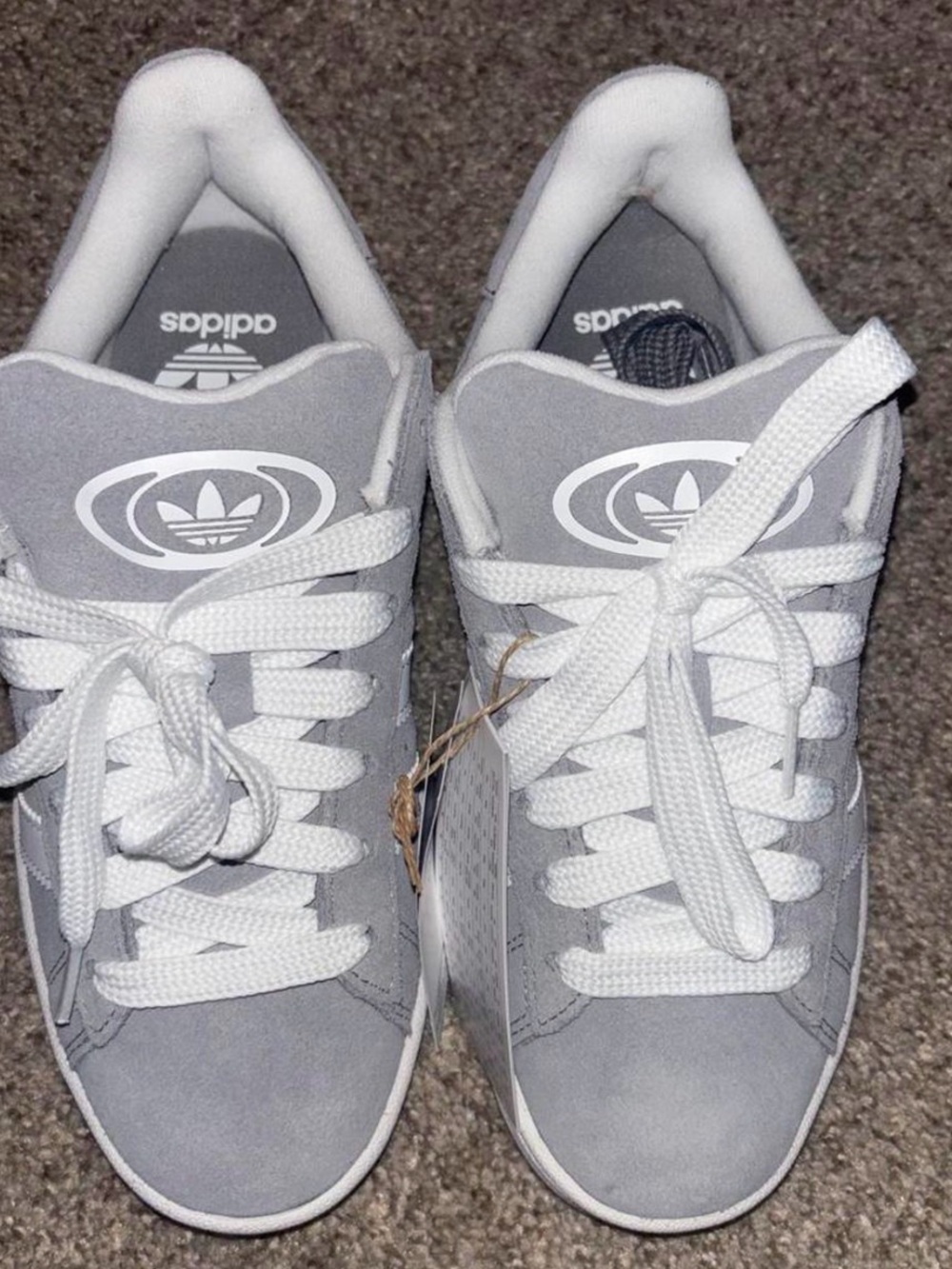 adidas Gray and White Suede Low-Top Sneakers